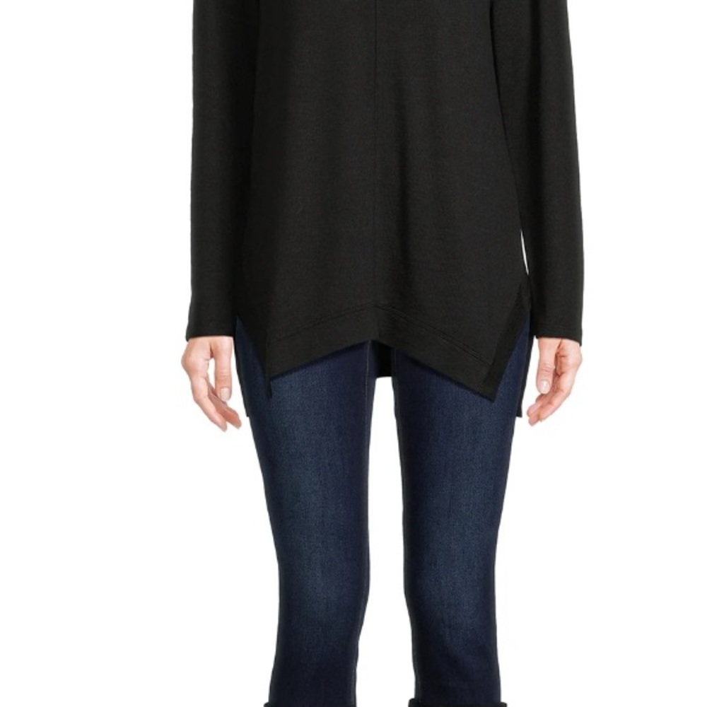 Tru & Time XL Black Long Sleeve Tunic Top